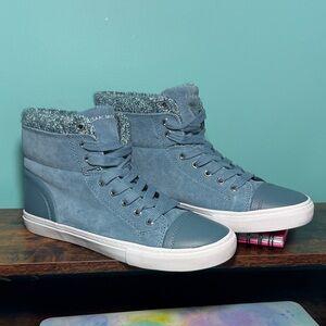 Isaac Mizrahi Live Womens M-Lily High Top Sneaker Shoe, Blue, US 8